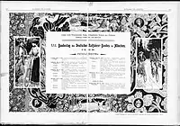 Two page spread illustration by Frank C. Papé in "Radlerin und Radler" magazine. (1899).