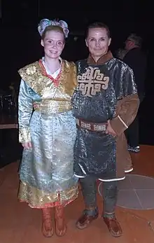 Inga-Máret Gaup-Juuso and Ingor Ánte Áilo Gaup in Helsinki, Finland after a performance of Nils-Aslak Valkeapää's The Frost Haired and The Dream-seer on September 6th, 2013