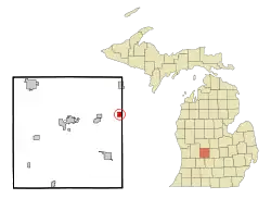 Location of Pewamo, Michigan