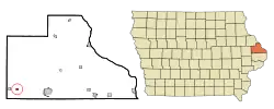 Location of Baldwin, Iowa