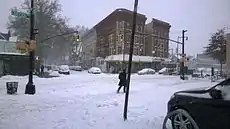 Snowfall in Brooklyn, New York on January&nbsp;26
