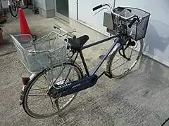 Kickstand of a Japanese style bicycle.