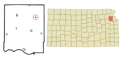 Location within Jefferson County and Kansas