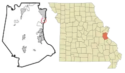 Location of Kimmswick, Missouri