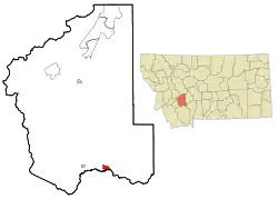 Location of Cardwell, Montana