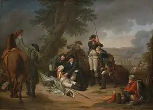 Painting of Prussian Field Marshal Schwerin dying at the Battle of Prague