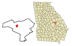 Location in Johnson County, Georgia