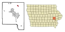 Location of Solon in the state of Iowa