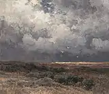 Julius Jacobus van de Sande Bakhuyzen:Dorf in den Dünen.  Bavarian State Painting Collections