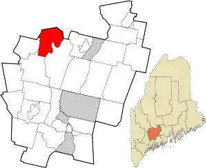 Location in Kennebec County and the state of Maine.