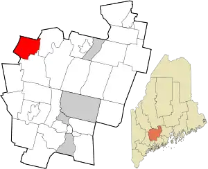 Location in Kennebec County and the state of Maine.