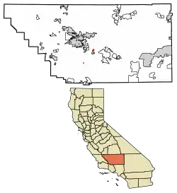 Location of Edmundson Acres in Kern County, California.