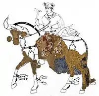 King Varkhuman on horse, Afrasiab remaining parts and reconstitution.