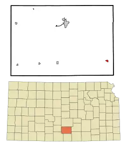 Location within Kingman County and Kansas
