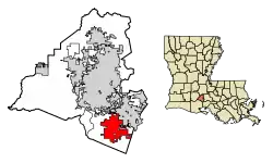 Location in Lafayette Parish, Louisiana