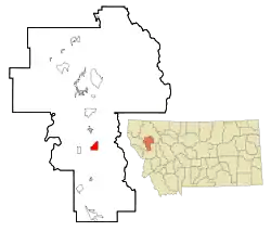 Location of Kicking Horse, Montana