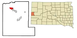 Location in Lawrence County and the state of South Dakota