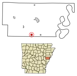 Location in Lee County, Arkansas
