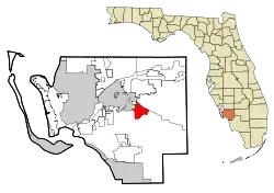 Location in Lee County and the state of Florida