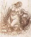 Study for Leda and the Swan by Leonardo, c. 1504