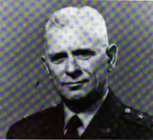 1966 black and white and and shoulders photo of Major general Leslie D. Carter in dress uniform, facing front