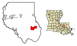 Location of Killian in Livingston Parish, Louisiana.