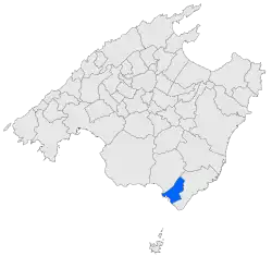 Location of Ses Salines in Mallorca