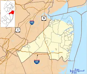 Sandy Hook Proving Ground is located in Monmouth County, New Jersey