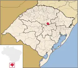 Location of Barros Cassal in Rio Grande do Sul