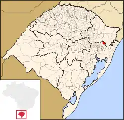 Location in the state of Rio Grande do Sul and Brazil