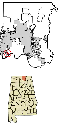 Location in Madison County, Alabama