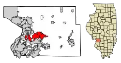 Location of Edwardsville in Madison County, Illinois.