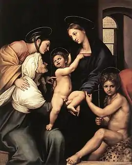 Raphael and AssistantsMadonna dell'Impannata. 158 × 125 cm.