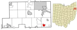 Location of New Springfield in Mahoning County and in the State of Ohio