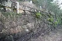 Stonework on northern approach road
