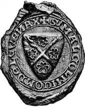 Black and white illustration of a mediaeval seal