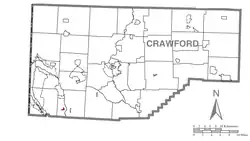Location of Adamsville in Crawford County