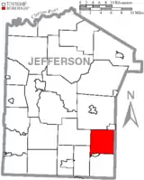 Map of Jefferson County, Pennsylvania Highlighting Henderson Township