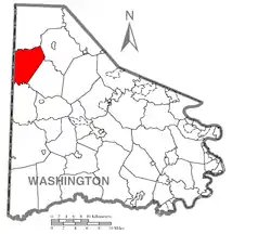 Location of Jefferson Township in Washington County, Pennsylvania