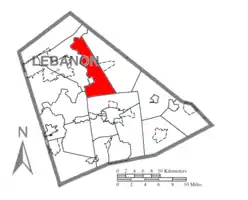 Location in Lebanon County, Pennsylvania