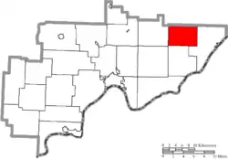 Location of Ludlow Township in Washington County