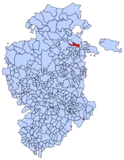 Municipal location of Partido de la Sierra en Tobalina in Burgos province