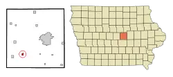 Location of Melbourne, Iowa
