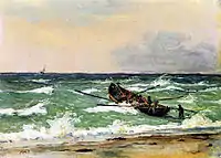 Fishermen returning from the sea, 1847