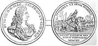 Medal struck to commemorate the Battle of the Boyne (Robert Chambers, p.&nbsp;8, July 1832)