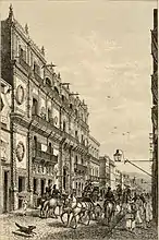 Facade of the Palace of Iturbide in 1883 by Thomas Brocklehurst.