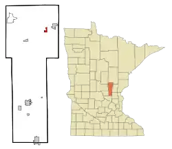 Location of Wahkonwithin Mille Lacs County, Minnesota