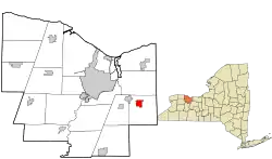 Location in Monroe County and the state of New York.