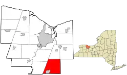 Location in Monroe County and the state of New York.
