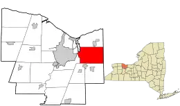 Location in Monroe County and the state of New York.